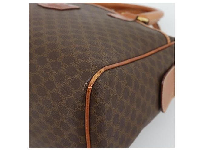 Céline CELINE Macadam Canvas Boston Bag PVC Leather Brown Gold - vista 9
