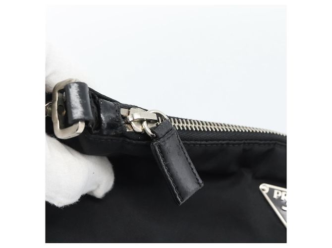PRADA Schultertasche Nylon Black Silver - Ansicht 17