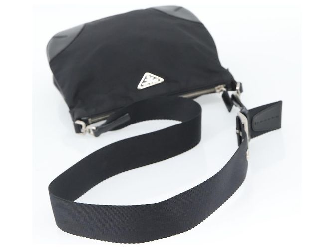 PRADA Schultertasche Nylon Black Silver - Ansicht 7