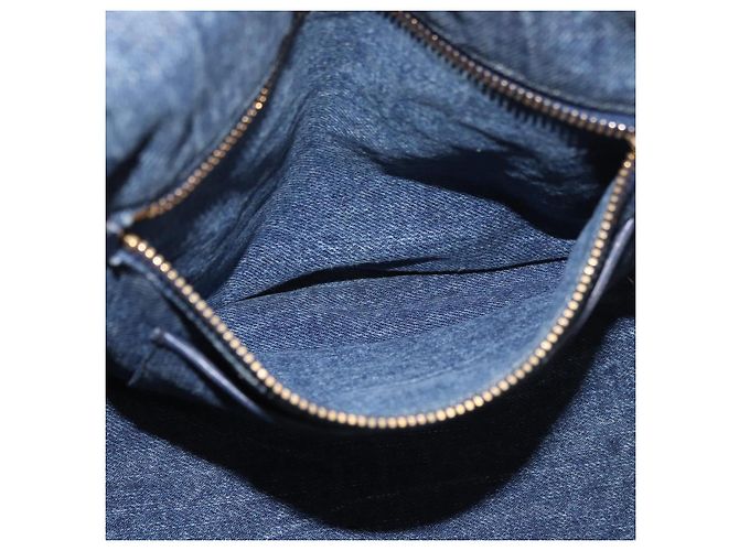 PRADA Canapa M Hand Bag Denim Blue Gold - vista 21