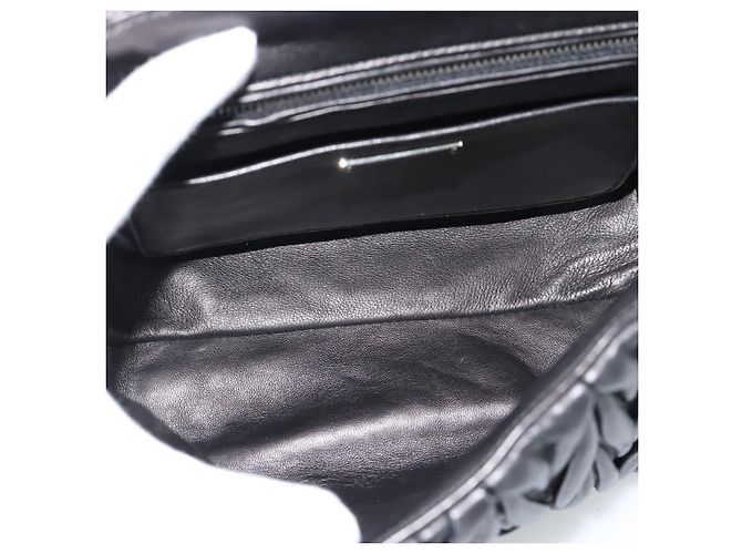 Miu Miu Matelasse Hand Bag Leather 2way Black Silver - vista 10