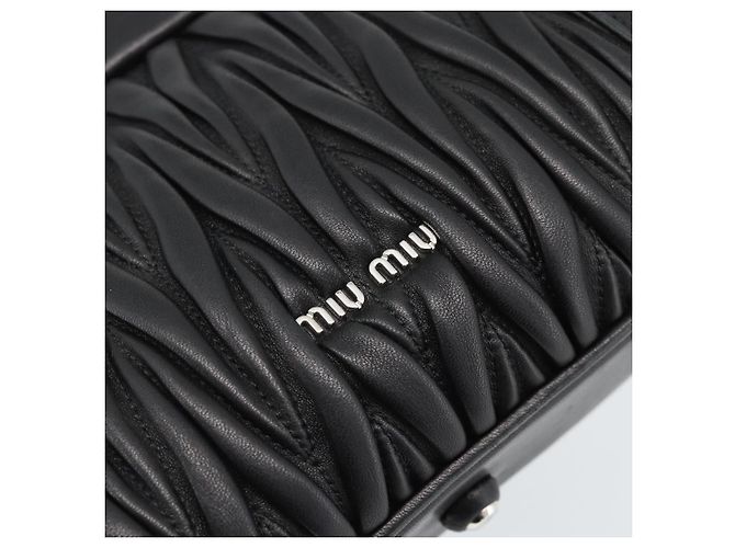 Miu Miu Matelasse Hand Bag Leather 2way Black Silver - vista 20