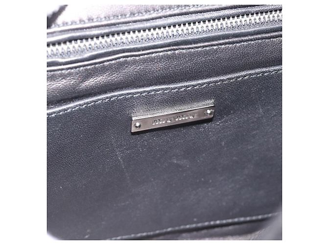 Miu Miu Matelasse Hand Bag Leather 2way Black Silver - vista 22