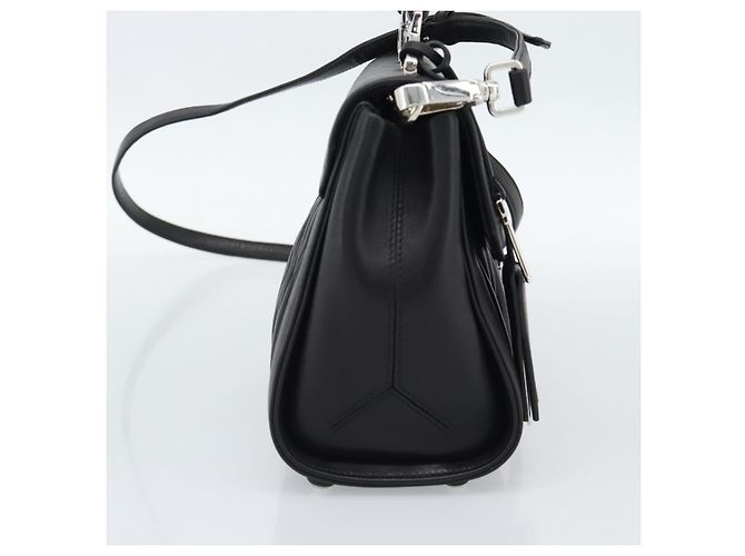 Miu Miu Matelasse Hand Bag Leather 2way Black Silver - vista 3