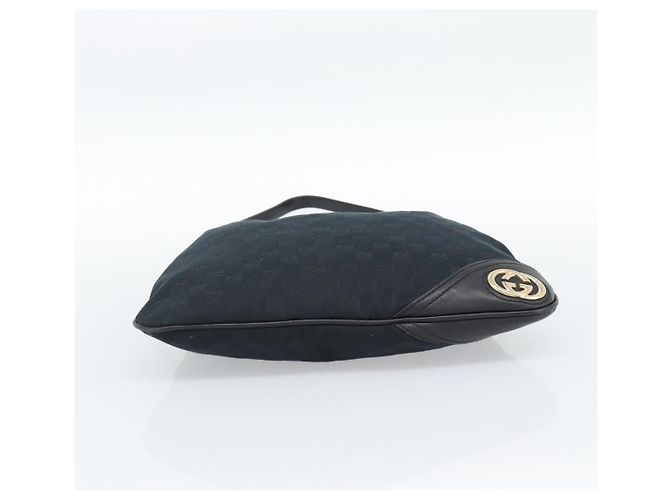 GUCCI GG Canvas Shoulder Bag Black Gold 169947 - vista 5