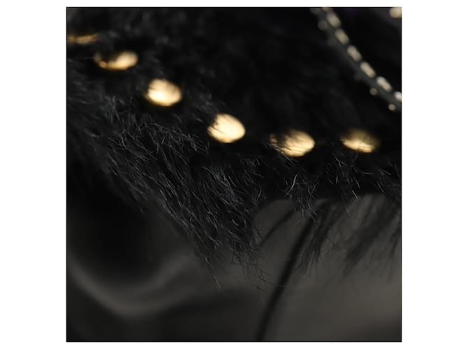 PRADA Chain Shoulder Bag Fur Black Silver - vista 15