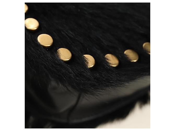 PRADA Chain Shoulder Bag Fur Black Silver - vista 17
