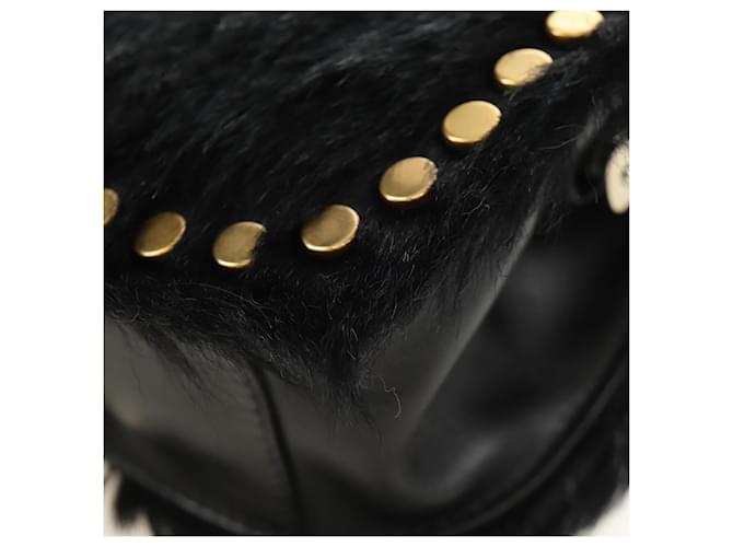 PRADA Chain Shoulder Bag Fur Black Silver - vista 18