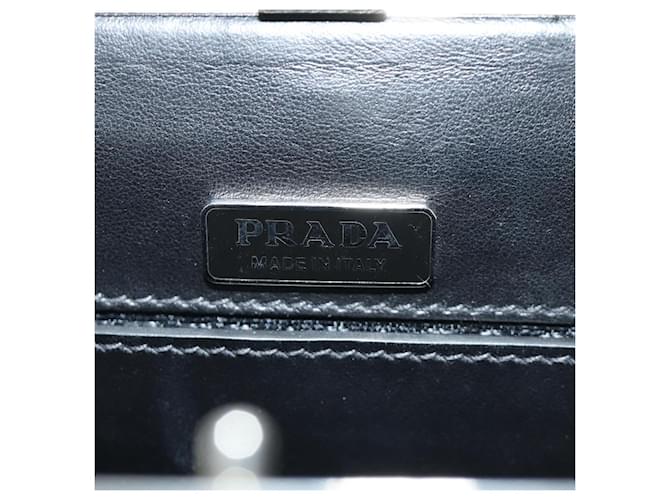 PRADA Chain Shoulder Bag Fur Black Silver - vista 22