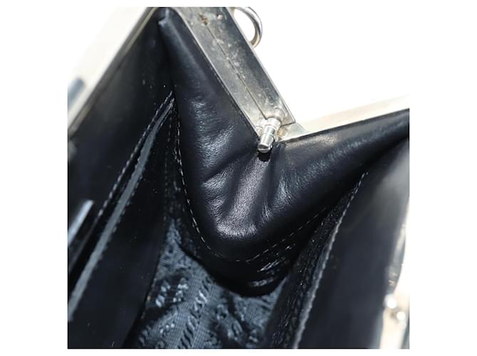 PRADA Chain Shoulder Bag Fur Black Silver - vista 23