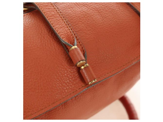 Chloé Chloe Marcie Hand Bag Leather 2way Orange Gold - vista 19