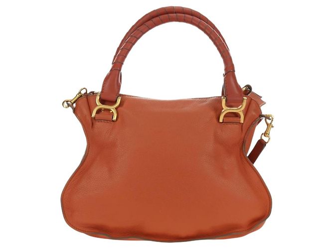 Chloé Chloe Marcie Hand Bag Leather 2way Orange Gold - vista 2