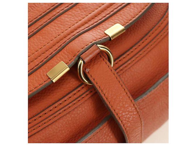 Chloé Chloe Marcie Hand Bag Leather 2way Orange Gold - vista 20