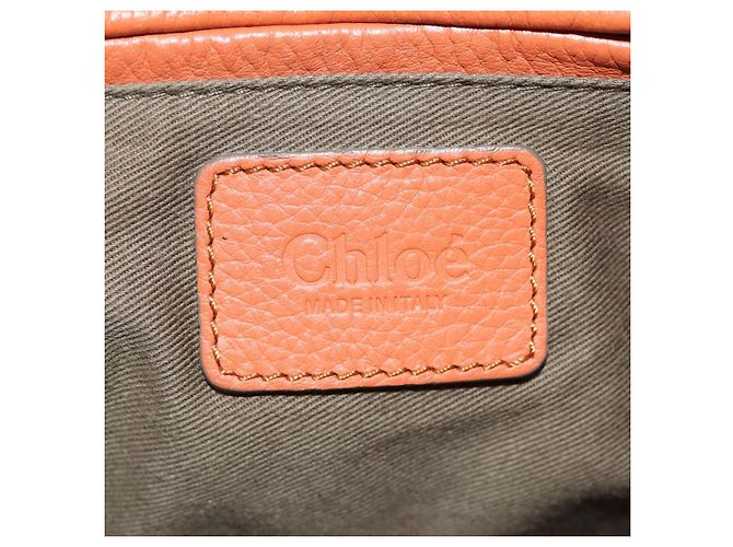 Chloé Chloe Marcie Hand Bag Leather 2way Orange Gold - vista 24