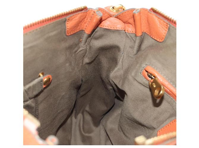 Chloé Chloe Marcie Hand Bag Leather 2way Orange Gold - vista 25