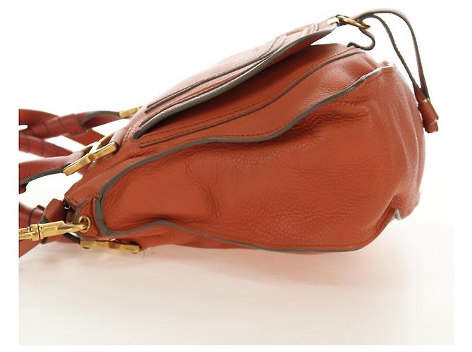 Chloé Chloe Marcie Hand Bag Leather 2way Orange Gold - vista 3