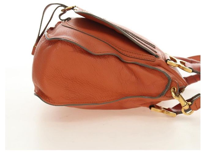 Chloé Chloe Marcie Hand Bag Leather 2way Orange Gold - vista 4
