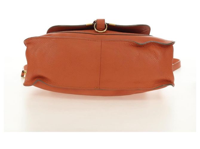 Chloé Chloe Marcie Hand Bag Leather 2way Orange Gold - vista 5