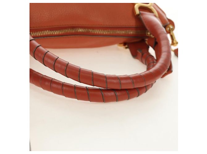 Chloé Chloe Marcie Hand Bag Leather 2way Orange Gold - vista 7