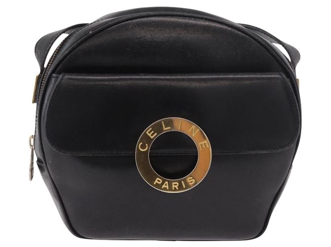 Céline CELINE Circle Shoulder Bag Leather Black Gold - vista 13
