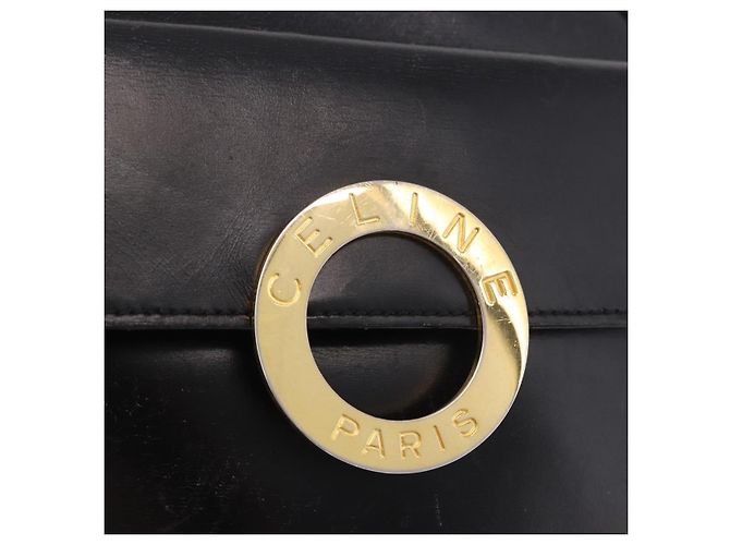 Céline CELINE Circle Shoulder Bag Leather Black Gold - vista 18
