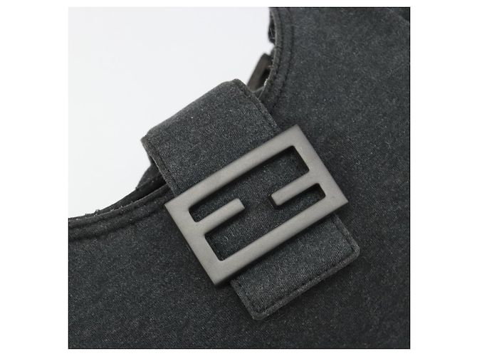 FENDI Mamma Baguette Hand Bag cotton Gray Silver - vista 18