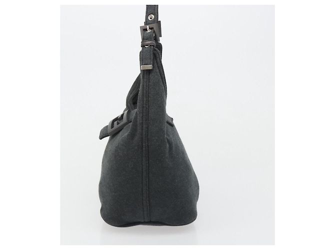 FENDI Mamma Baguette Hand Bag cotton Gray Silver - vista 3