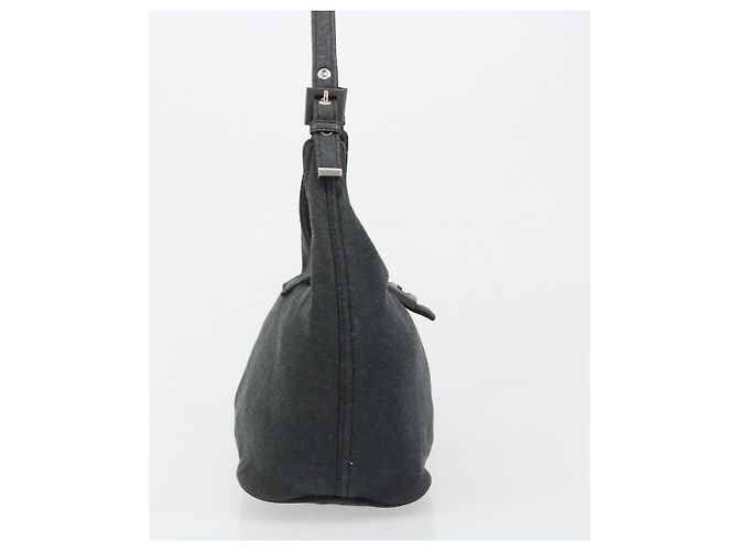 FENDI Mamma Baguette Hand Bag cotton Gray Silver - vista 4