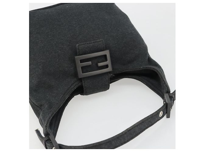 FENDI Mamma Baguette Hand Bag cotton Gray Silver - vista 6