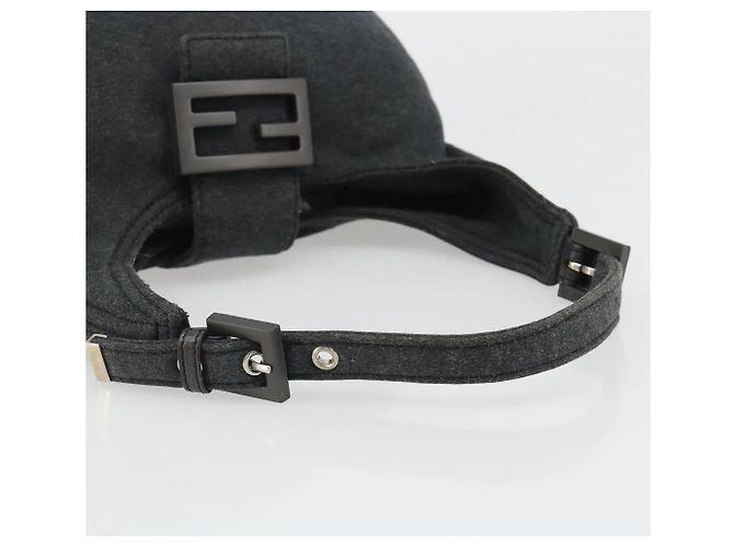 FENDI Mamma Baguette Hand Bag cotton Gray Silver - vista 7