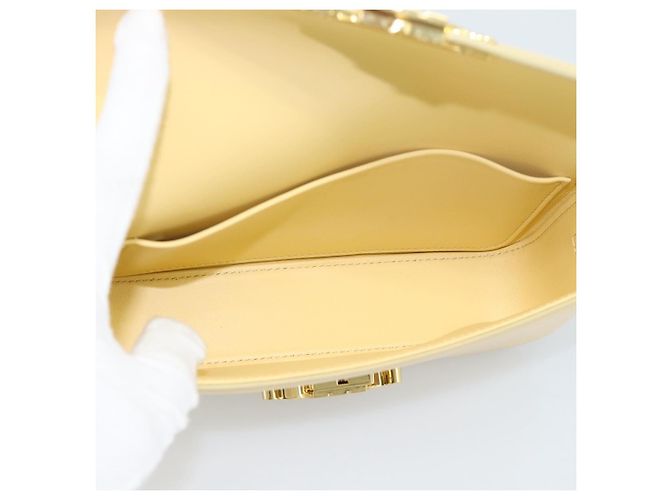 Céline CELINE Triomphe Shoulder Bag Leather Ivory Gold - vista 10