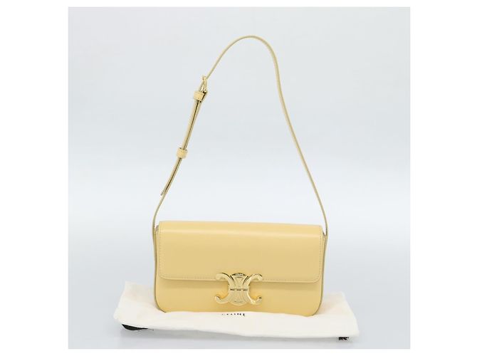 Céline CELINE Triomphe Shoulder Bag Leather Ivory Gold - vista 12