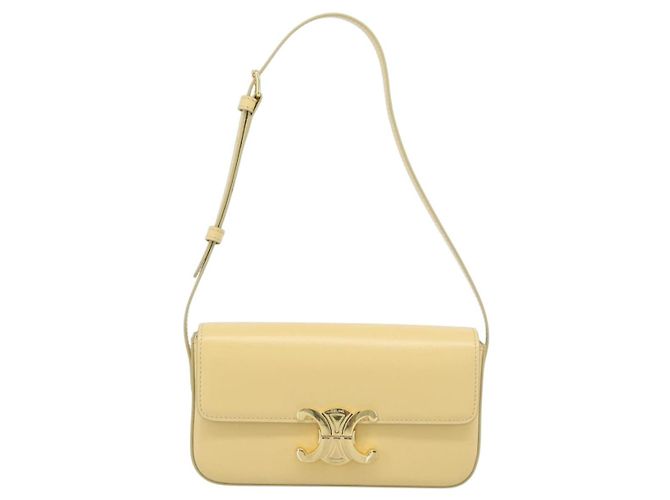 Céline CELINE Triomphe Shoulder Bag Leather Ivory Gold - vista 13