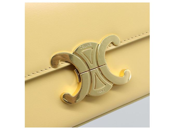 Céline CELINE Triomphe Shoulder Bag Leather Ivory Gold - vista 17
