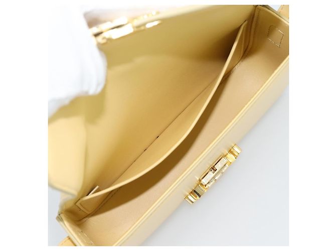 Céline CELINE Triomphe Shoulder Bag Leather Ivory Gold - vista 20
