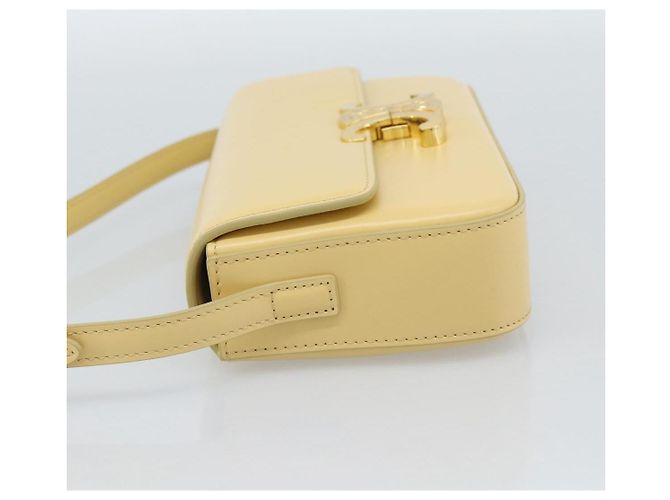 Céline CELINE Triomphe Shoulder Bag Leather Ivory Gold - vista 3