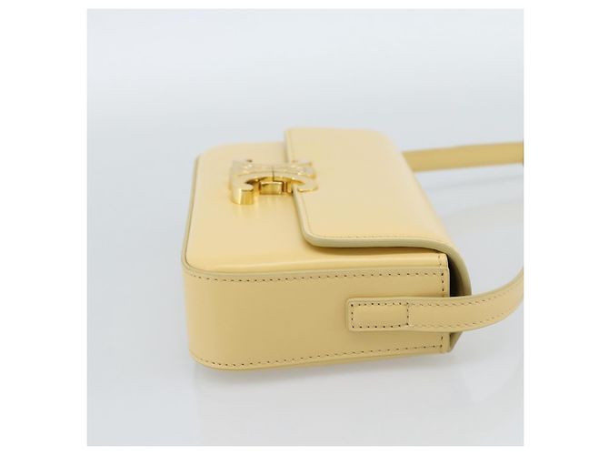 Céline CELINE Triomphe Shoulder Bag Leather Ivory Gold - vista 4