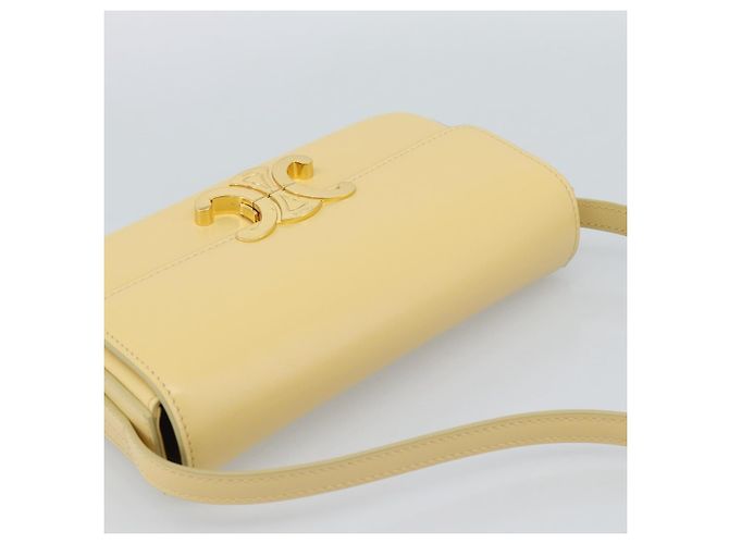 Céline CELINE Triomphe Shoulder Bag Leather Ivory Gold - vista 6