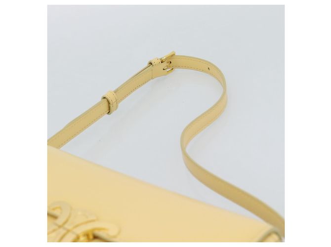 Céline CELINE Triomphe Shoulder Bag Leather Ivory Gold - vista 8