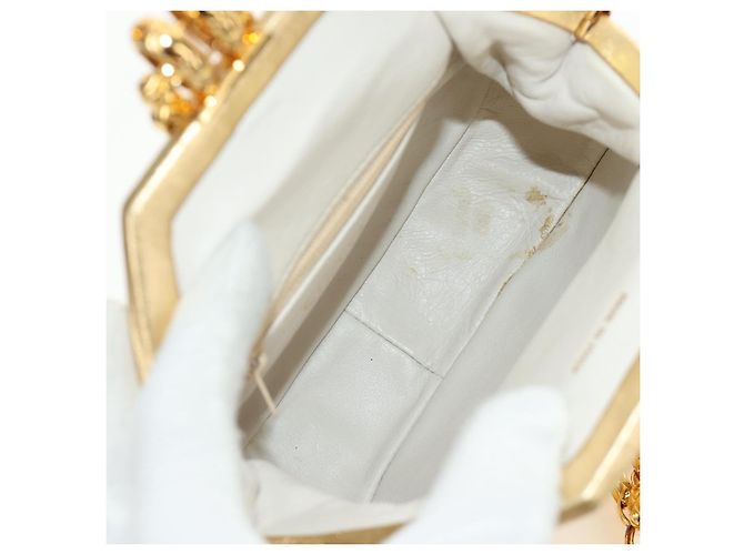 CHANEL Schultertasche mit Kette aus Leder Gold CC - Ansicht 10