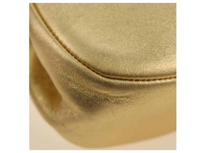 CHANEL Schultertasche mit Kette aus Leder Gold CC - Ansicht 15