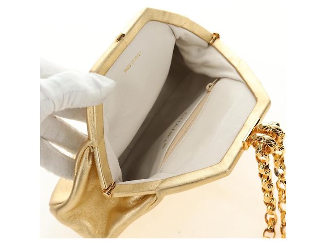 CHANEL Schultertasche mit Kette aus Leder Gold CC - Ansicht 19