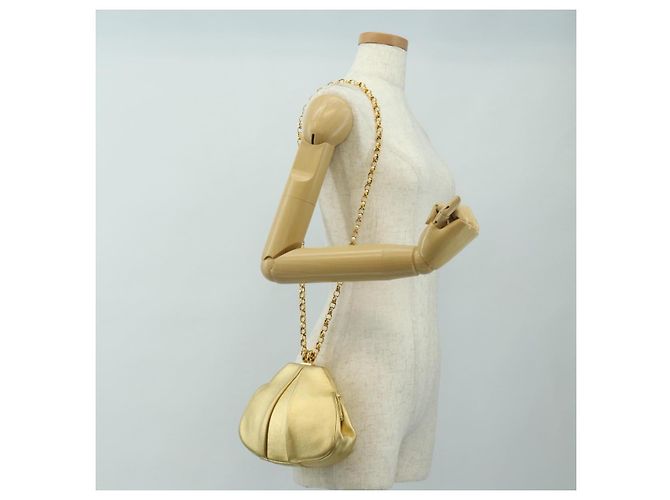 CHANEL Schultertasche mit Kette aus Leder Gold CC - Ansicht 26