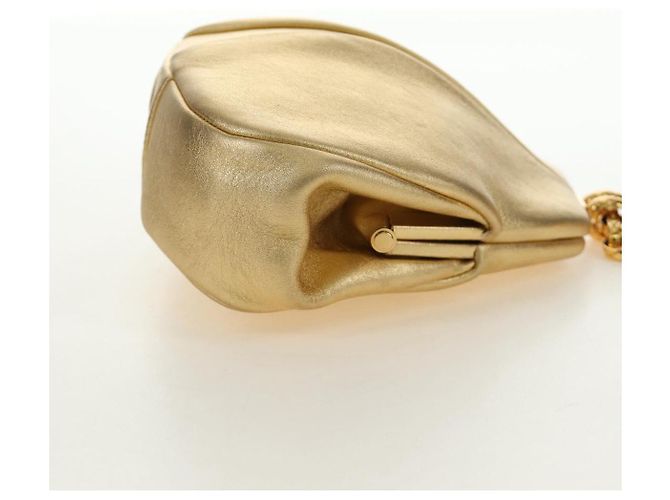 CHANEL Schultertasche mit Kette aus Leder Gold CC - Ansicht 4