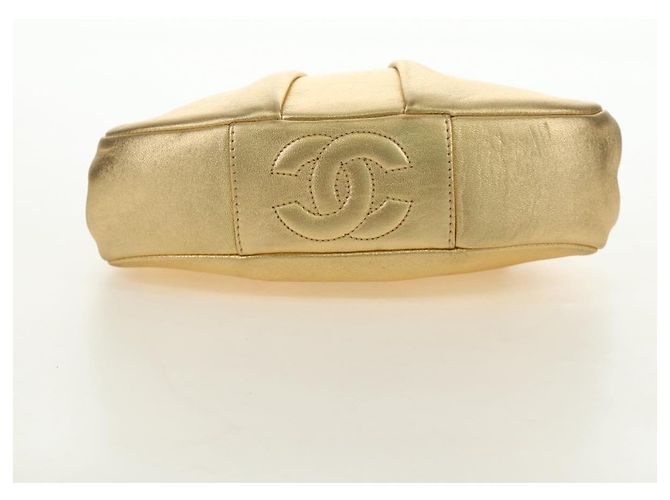 CHANEL Schultertasche mit Kette aus Leder Gold CC - Ansicht 5