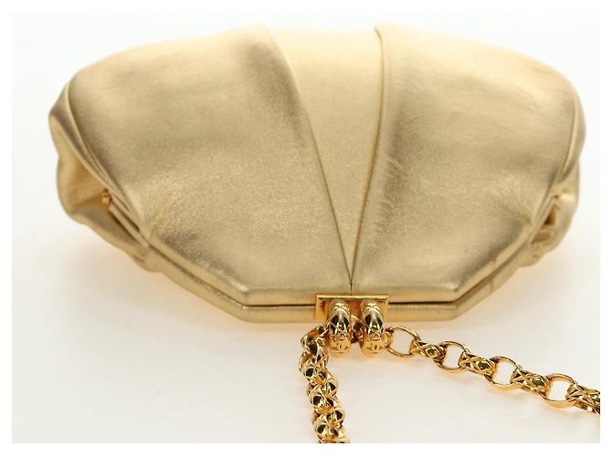 CHANEL Schultertasche mit Kette aus Leder Gold CC - Ansicht 6