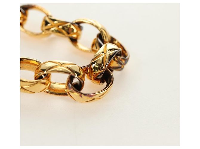 CHANEL Schultertasche mit Kette aus Leder Gold CC - Ansicht 8