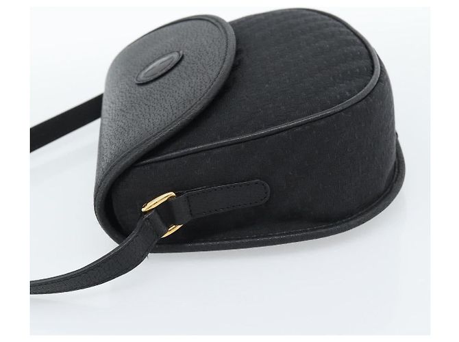 GUCCI Shoulder Bag Canvas Leather Black Gold 007 14 0074 - vista 3