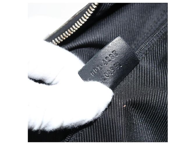 GUCCI GG Canvas Shoulder Bag Black Silver 001 4287 - vista 12