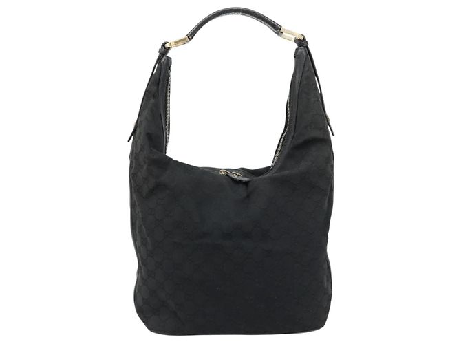 GUCCI GG Canvas Shoulder Bag Black Silver 001 4287 - vista 13